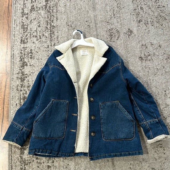 Zara girls kids long denim blue jacket size 11-12. - Picture 1 of 7